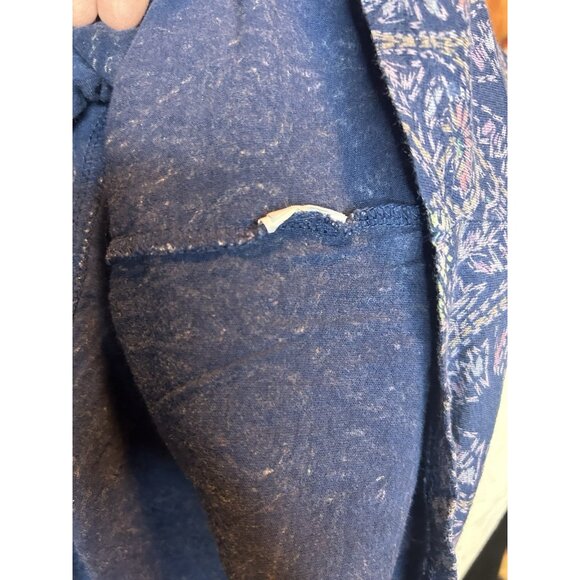 Lucky Brand Blouse Top Lightweight V-Neck Blue Boho Paisley Sz L Paisley - Picture 9 of 9